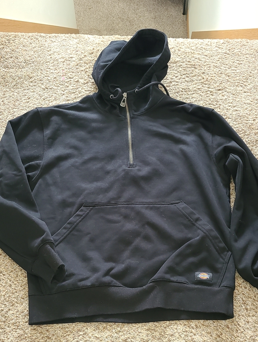 Dickies Black Half-Zip Hooded Pullover
